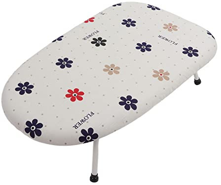 JEOZBM ASSE da Stiro Piccolo, ASSE da Stiro Pieghevole Compatto e Salvaspazio, Piastra di Appoggio per Ferro da Stiro a Vapore Portatile per Lavanderia Domestica(60cm-Fiore)