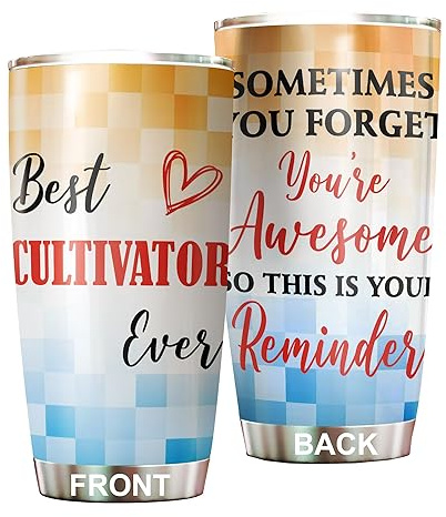 MEDROC Best Cultivator Ever Tumbler Stainless Steel 20oz, Office Gifts Women Men Work Friends Coworker, Driking Coffee Cup For Birthday Christmas