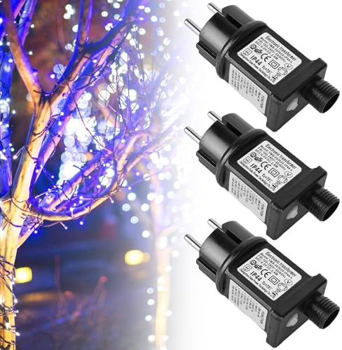 3 adattatori di alimentazione LED, 6 W, 31 V, con funzione di memoria e timer, 8 modalità, trasformatore LED, IP44, adattatore di ricambio a bassa tensione per luci di Natale
