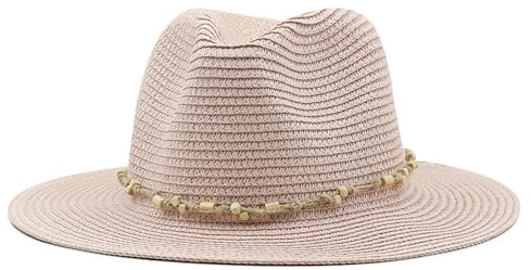 Sonnenhut Strohhut Hut Hut Freizeit Sonnen Hüte Für Frauen Männer Strand Strohhüte Mode Uv Sonnenschutz Reise Kappen 60-62Cmeinstellbare Rosa