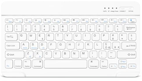 HZD Tastiera Wireless Bluetooth, Rechargeable Tastiera Universale Ultra Sottile per Tablet, per Tablet Samsung/IOS/Android/Windows/Telefoni, Layout Italiano QWERTY Piccola