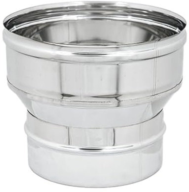 ALLINOX Aumento Acciaio INOX AISI 304 6Dc Riduzione Canna Fumaria Per Camino o Stufa Raccordo Stufa a Legna o Pellet TUTTE LE MISURE (80M-150F)