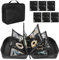 Yiomxhi Estuche Organizador de Joyas de Viaje, Joyero con 6 Bolsas de Terciopelo para Mujer Niñas, Almacenamiento para Anillos Collares Pendientes Pulseras, Negro