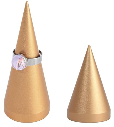 Beebeecraft 2 pz 2 Misure Supporto per Anelli A Cono in Metallo Dorato Espositore per Anelli A Torre per Riporre Cucina Camera da Letto Comodino in Vendita