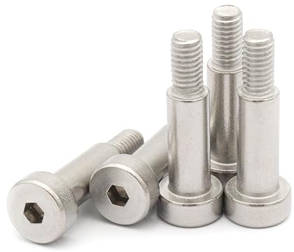 SCXCLY 15pcs Hex Socket Shoulder Bolt, 8mm x M6 x 20mm Hex Socket Shoulder Bolt, 304 Stainless Steel (Silvery)