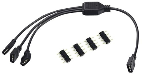 GERUI ARGB Splitterkabel,12V 4PIN Adressierbare RGB-Lüfter-Hub/Splitter, 1zu 3 Splitterkabel Y-Kabel, für CPU-Kühler （schwarz）