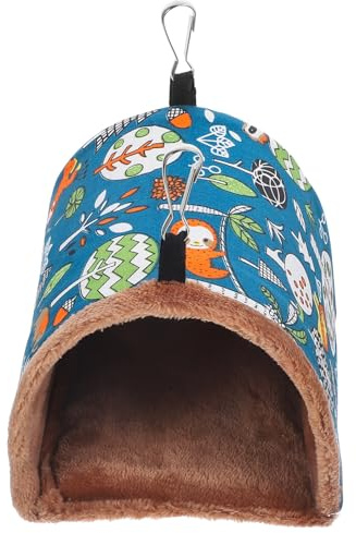 ANDRESLAD Hamaca para Pájaros Pequeña de Lona Nido Cálido para Invierno Accesorio para Jaula de Periquitos Cama Colgante Confortable para Mascotas Pequeñas