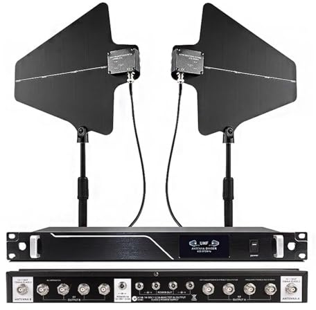 UHF Wireless Antenna Distribution System, 8 Channels Microphone Signal Amplifier, 450-970MHz Frequency Range for Large Directional Performances