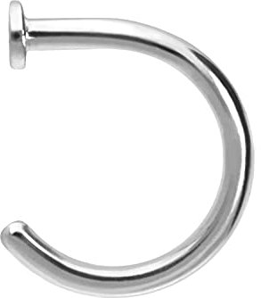 PIERCINGLINE 750er GOLD Nasenpiercing 18 KARAT RING OFFEN Piercing Nase Stecker Weißgold 8 mm