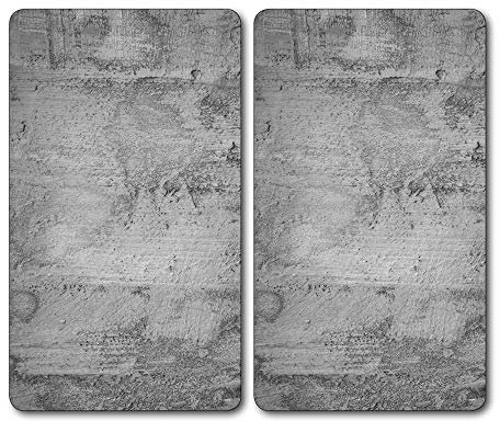 Kesper | Multi-Glasschneideplatte 2er Pack, Material: Glas, Maße: 52 x 30 x 0.5 cm, Motiv: Beton, Farbe: Grau | 36540 13