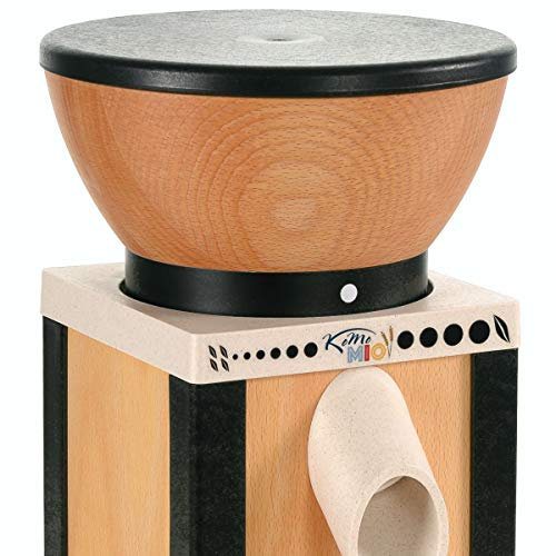KoMo KoMoMio Getreidemühle elektrisch schwarz – 360W Motor – Holztrichter Buche massiv – Buche-Multiplex & recycelter ABS – Edelkorund-Keramik-Mahlwerk – für alle Getreidesorten, Mehl, Brot