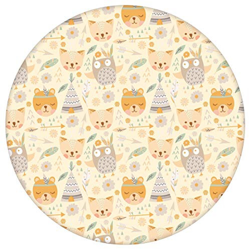 Lustige Abenteuer Kinderzimmer Tapete Wildwest Tiere, vanille gelbe Vlies Tapete Kinder, GMM Kindertapete Wandgestaltung für Schlafzimmer (H: 2,6m B: 46,5cm)