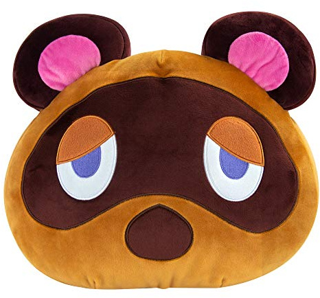 Club Mocchi Mocchi Mega Tom Nook - Peluche de 40 cm, mercancía de Nintendo para niñas y niños, Accesorios de Dormitorio, Juguete Suave de Cruce de Animales para niños y niñas, cojín de Peluche