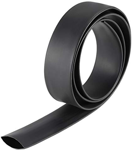 sourcing map Heat Shrink Tubing, 3/4(19mm) Dia 32mm Flat Width 3:1 rate Shrinkable Tube Cable Sleeve 1m - Black