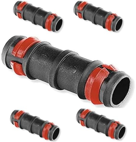 Suinga. 100 x Enlace GOTEO 16 mm con anello di sicurezza raccordo manicotto per tubo gocciolante 16 mm. Colore nero.
