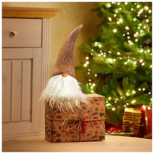 com-four® Premium Weihnachts-Wichtel mit LED als Weihnachtsdeko - skandinavischer Zwerg mit warmweißem LED-Licht - beleuchteter Deko-Gnom - Kobold [Auswahl variiert] (1 Stück Wichtel - 30cm)