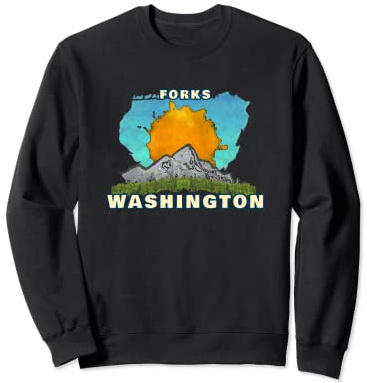 Forks Washington Mountain Sun Scenery Sweatshirt