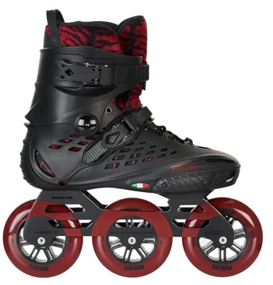 ROCES Men's X35 3X110 TIF Savosin Outdoor Breathable Freestyle Comfortable Inline Skates | Aluminum Upper Micrometric Buckle & Extruded Aluminum Frame | 110mm 85A Wheels, Jurassic Red, 11