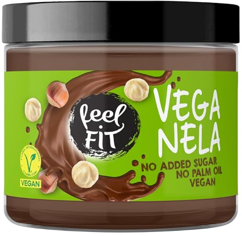 Feel FIT VEGANELA Kakao-Haselnuss-Aufstrich, ohne Zuckerzusatz, ohne Palmöl & vegan 200 g