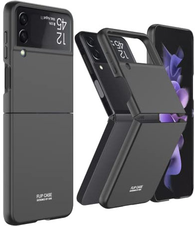FTRONGRT Hülle für Samsung Galaxy Z Flip 4, Ultra Dünn, Leicht, Anti-Kratzer, Stoßstange Hardcase Handyhülle für Samsung Galaxy Z Flip 4-Schwarz