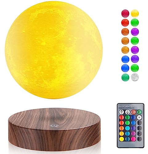 Vnemofey Lampada da luna fluttuante, 16 colori Galaxy, lampada lunare fluttuante magnetica, rotazione 3D e luminosità regolabile, regali per amici bambini, fantastici gadget
