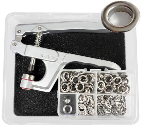 Ösenzange Ösen-Set mit Werkzeug Φ8mm Tüllen mit Einstellwerkzeug für Schnürsenkel, Außenwerbung, Kleidung, Rucksack, Schuhleder