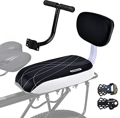 doepeBAE Coussin de Siège Arrière pour Vélo,Vélo Pièces Accessoires Sièges,y Compris Coussin et Dossier, Accoudoirs de Repose Pieds, Mains Courantes pour Enfant Ou Adultes (Ensemble 3)