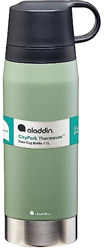 Aladdin CityPark Thermavac Doppelbecher Edelstahl Thermoskanne 1.1 LT Khaki 1,1 LT