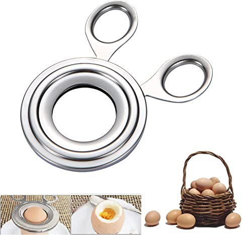 Cortador de Huevos,Separador de Huevos Cortador,Cortador de Cabezas de Huevo,Huevo Topper Cutter Abridor,Cortador de Huevos Hervidos de Acero Inoxidable,para Suministro de Herramientas de Cocina