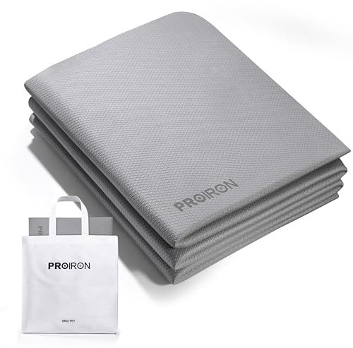 PROIRON Yogamatte Faltbar TPE, Reise Yogamatte rutschfest & leicht 183cm x 61cm x 7mm, Gymnastikmatte mit Tasche für Fitness Pilates - Grau