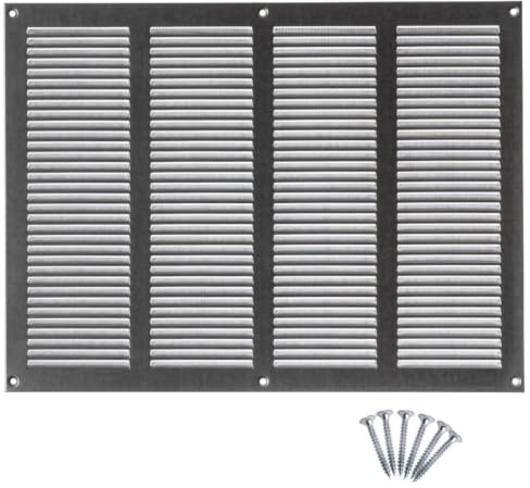 400x300mm Ventilationsgaller i Galvaniserat Stål med Myggskydd - Metallgaller för Ventilation