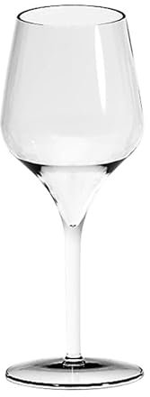 Playflip Lot de 6 verres à vin blanc réutilisables en plastique incassable transparent 350 ml