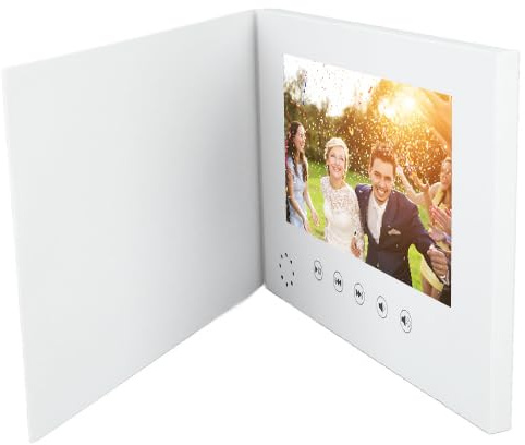 Biglietto D'auguri Video da 7 Pollici, Album Video Portatile per Video di Matrimonio, Batteria Ricaricabile con Display IPS per L'anniversario di Natale, Biglietto D'auguri Video