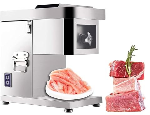 YOtat Meat Cutter Slicer Cutting Machine, Home and Commercial Electric Stainless Steel Chicken Fish Beef Meat Vegetable Slicer, 2.5/3.5mm Thickness Blade, for Home Kitchen Use