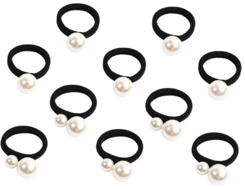 Ipetboom 10stücke Elastische Haargummis Mit Perlen Pferdeschwanzhalter Dekorative Haargummis Für Frauen Mit Perle Geeignet Für Partys Und Alltag