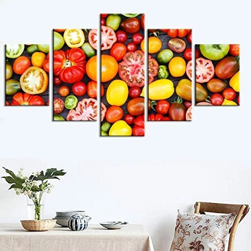 Leinwand Wandkunst Leinwanddrucke Malerei 5 Tafeln Stücke Mehrere Bilder, Essen Obst Ohne Rahmen 100 X 50 Cm Giclée-Druck Auf Leinwand, Poster, Wanddekoration, Geschenke Für Wohnzimmer, Schlafzimmer,
