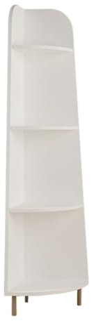 Eckregal Ständer, Eckregal Mit 4 Etagen, Eckregal Aus Holz, Bücherregal Und Pflanzenständer Für Wohnzimmer Und Schlafzimmer Eck-Bücherregal für Wohnzimmer(Color:White)