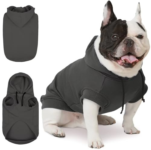 IECOii Kapuzenpullis für Hunde – Hunde-Pullover mit Kapuze,Dog Hoodie Sweatshirt | Weiche Haustier-Kleidung für Frühling & Herbst | Hundepullover,Hund-Hoodie,Haustierbekleidung,Grau,M