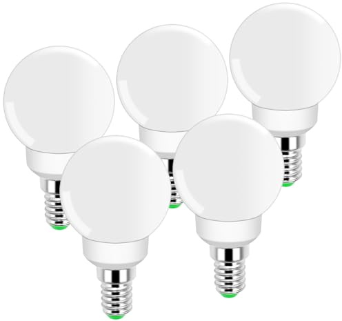TRIJZHOU E14 LED Light Bulb, 3W(30W Halogen Equivalent, Natural White 4000K, 360 Lumen, Non-Dimmable, Mini Globe G45 SES Small Screw Light Bulb, Pack of 5