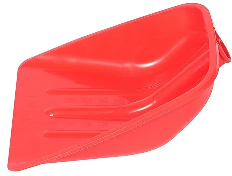 BEBEMOKO Pala De Nieve para Exteriores y Granjas, Cabezal De Pala De Plástico Rojo, Tamaño 40x35 Cm, Herramienta Multiusos para Alimentación y Limpieza De Nieve