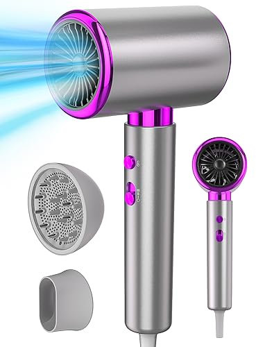 DMTIVMG Asciugacapelli Ionico Phone 2400W Asciugacapelli 2 Velocità/3 Temperature Professionali AC Motore Professionale con Diffusore e Concentratori per Molte Acconciature