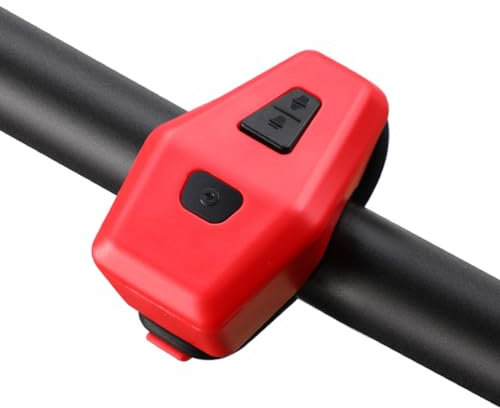 Fahrradklingel Elektrisch, Fahrradhupe Mountainbike Anti Diebstahl Alarm, Fahrradglocke Elektrisch 120 dB, IPX5 wasserdichte Fahrrad Klingel Wiederaufladbar (Rot)