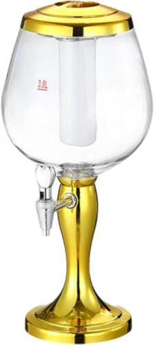 Keuyeo Dispensador De Bebidas De Cerveza con Tubo De Hielo, Dispensador De Agua De 3 litros con Grifo, Dispensador De Jugo De Bebidas, Dispensador De Bebidas para Hogar