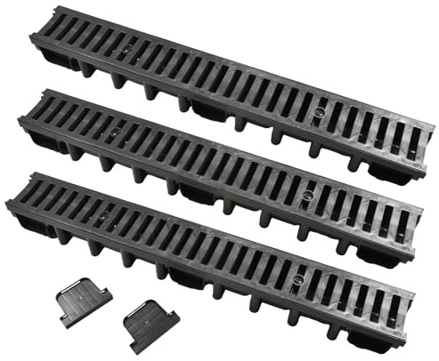HYDROTEC Kunststoff Entwässerungsrinne SELFline 3er Set Klasse B125 3 Meter