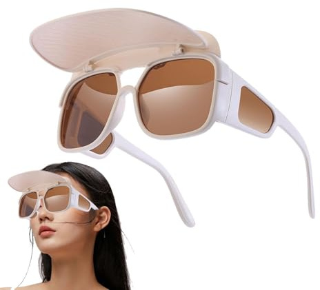 Sunglasses with Sun Visor - Cycling Sunglasses with Hat Brim for Sun Protection - Cycling Glasses with Sun Visor, Comfortable Funny Sunglasses for Men and Women
