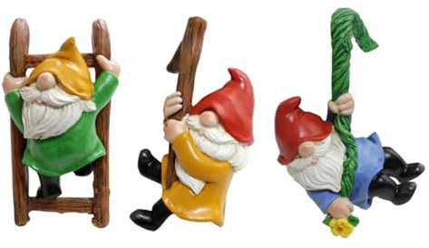 Okeeyseda Accessoires de Jardin Féérique de Jardin Miniatures Mini Gnomes Kit de Jardin Statue de Nains pour Jardin Féérique, Décoration de 3 Pièces