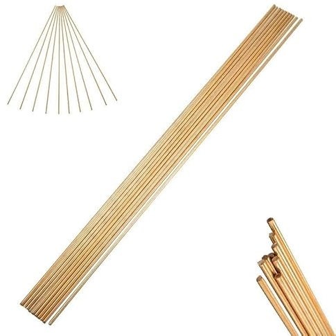 YUANGANG 10Pcs Brass Rods Wires 2Mm * 250Mm, for Repair Welding Brazing Solderings Brass Electrodes