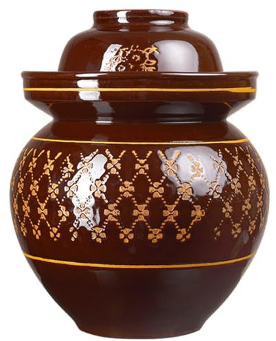 Ceramic Fermentation JarCapacity Sealed Pickle Jar, Chinese Fermentation t With Water Seal, Ceramic Jar With Lid Canning Jars for Pickles, mchi, uerkrau 7L