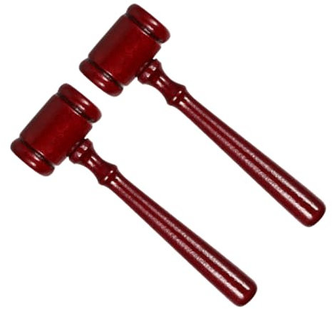 Toyvian 2Pcs Judge Gavel Hammer for Judge Costume Auction Party Prop for Lawyer Role Play Courtroom Themed Events
