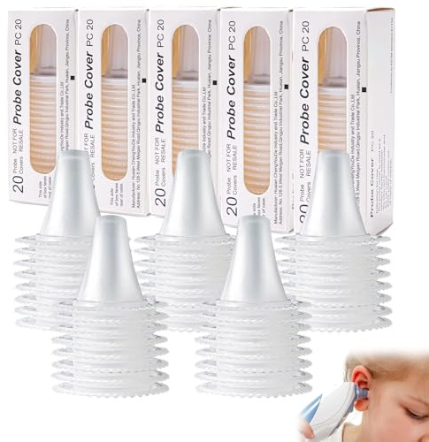 100 pièces Thermoscan capuchon de protection, thermomètre auriculaire, Thermoscan LF20 capuchons de protection,adaptés pour et autres types de thermomètres